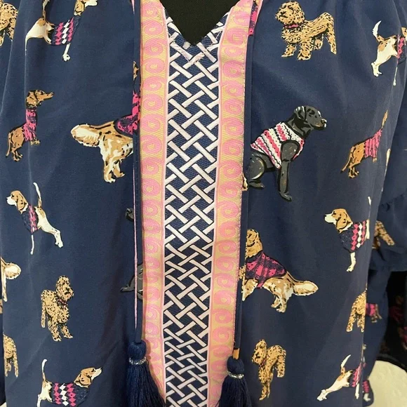 Simply Southern Dog Puppy Navy Dress - Picture 3 of 10